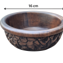 Handgesneden houten schaaltje - 16 cm