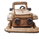Handgemaakte rieten auto