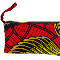 Handgemaakte etui met rits - rood/geel/zwart