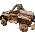 Handgemaakte rieten auto