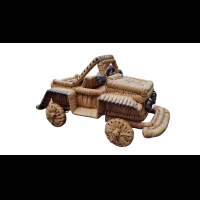 Handgemaakte rieten auto