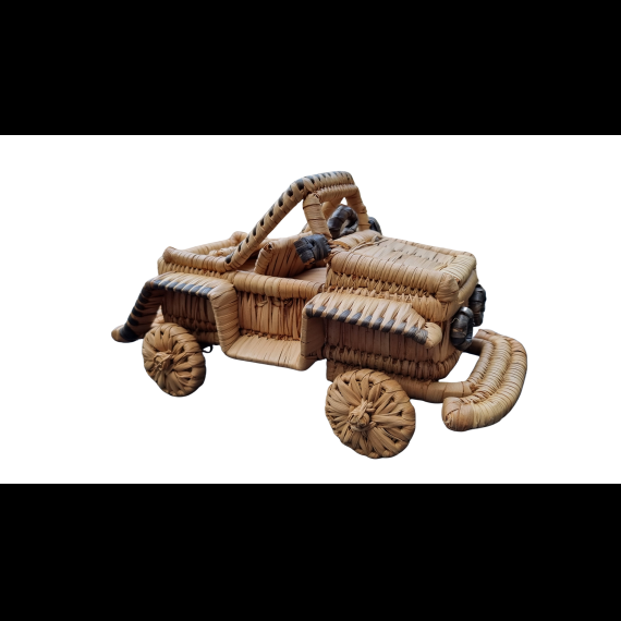 Handgemaakte rieten auto