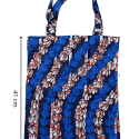 Handgemaakte stoffen tas - blauw/rood/wit