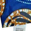 Handgemaakte etui met rits - bruin/blauw/rood
