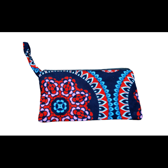Handgemaakte etui met rits - rood/roze/blauw