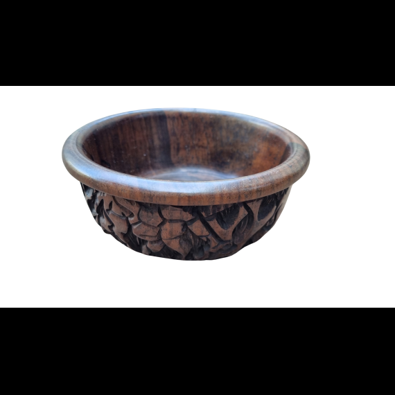 Handgesneden houten schaaltje - 16 cm