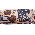 Handgemaakte etui rond met rits - oranje/bruin