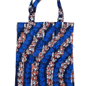 Handgemaakte stoffen tas - blauw/rood/wit