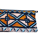 Handgemaakte etui met rits - bruin/oranje/zwart