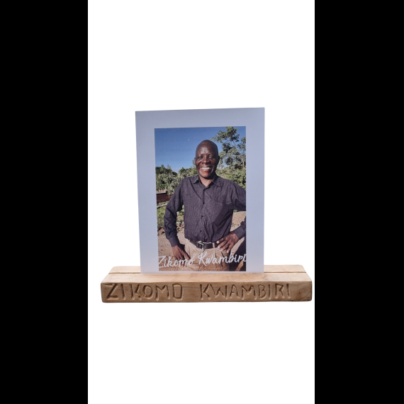 Handgemaakte houten fotohouder - groot met tekst