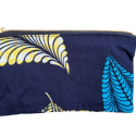 Handgemaakte etui met rits - zwart/geel/blauw