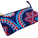 Handgemaakte etui met rits - rood/roze/blauw