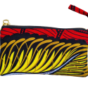 Handgemaakte etui met rits - rood/geel/zwart