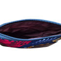 Handgemaakte etui met rits - bruin/blauw/rood