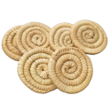 Set van 6 handgevlochten rieten onderzetters